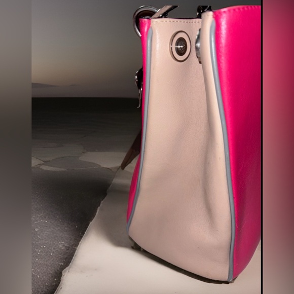 Christian Dior Diorissimo Bicolor Rare Pink/Tan LeatherTote Bag with Crossbody - Picture 6 of 12